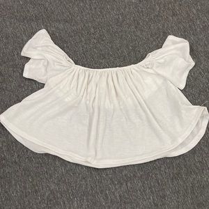White Off shoulder cropped top